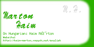 marton haim business card